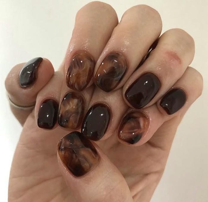 nail màu nâu đẹp