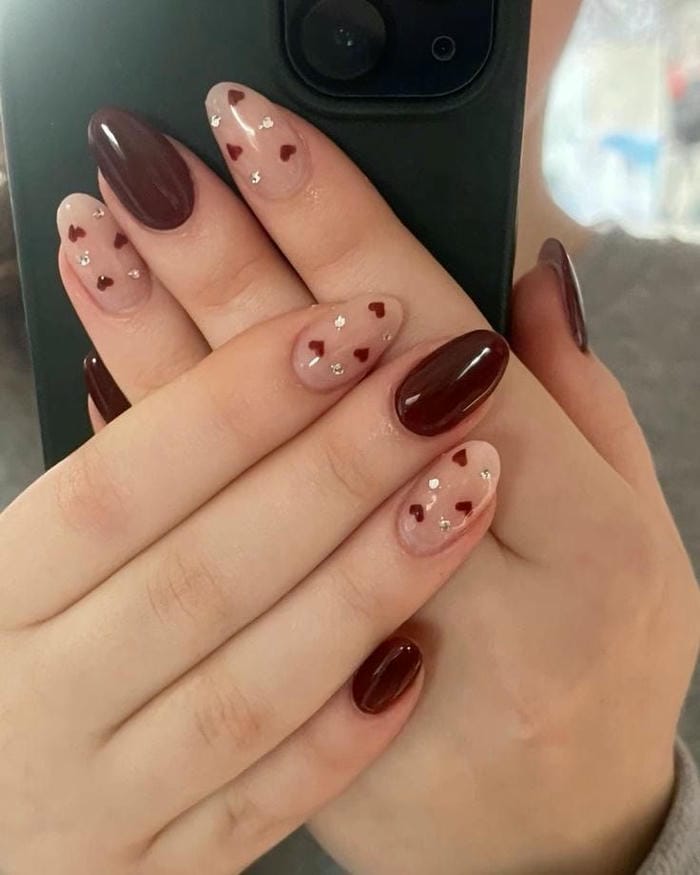 nail màu nâu siêu ngầu