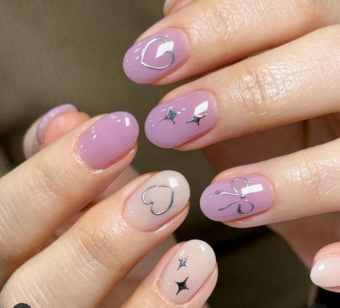 nail màu tím cực đẹp