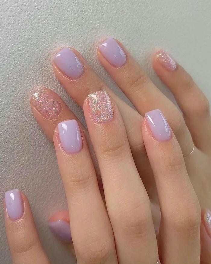 nail màu tím đơn giản