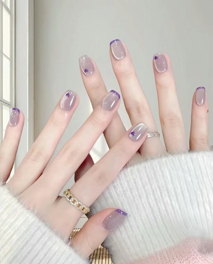 nail màu tím siêu xinh