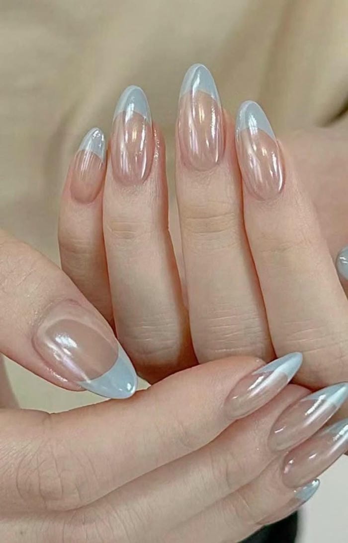 nail ngọc trai đơn giản