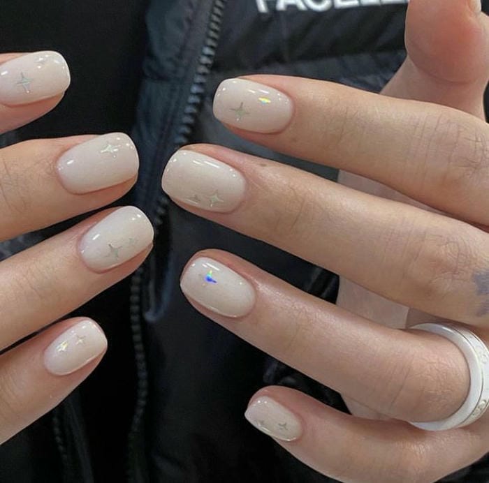 nail trắng cute