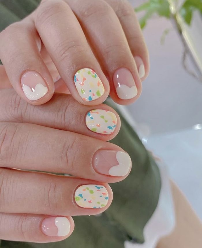 nail trắng đáng yêu