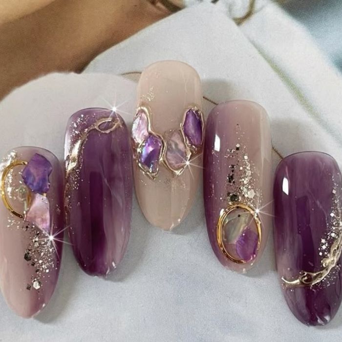 nail vân đá ngầu lòi