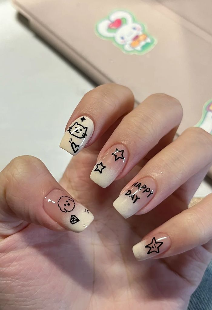 nail vẽ cute xinh