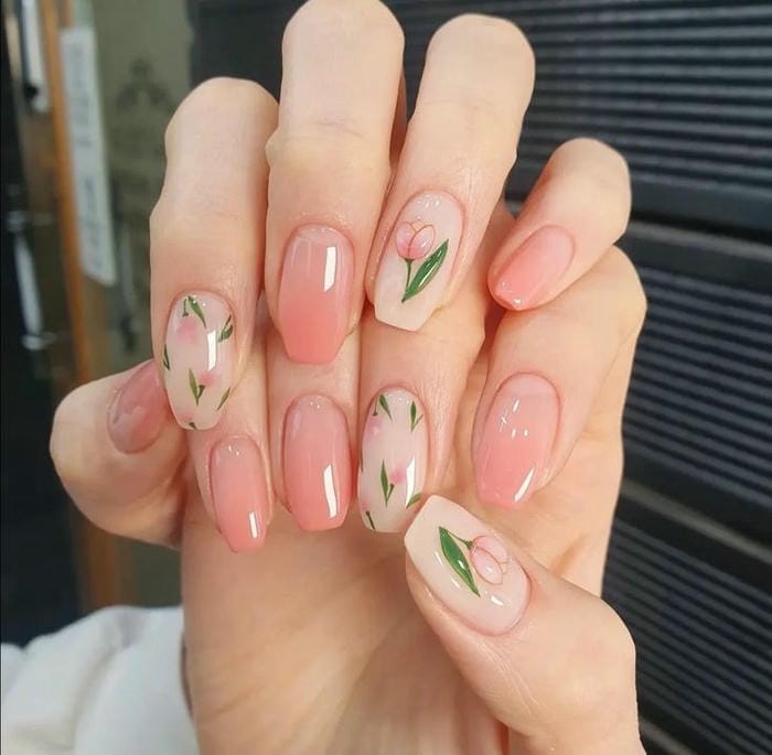 nail vẽ hoa cực xinh