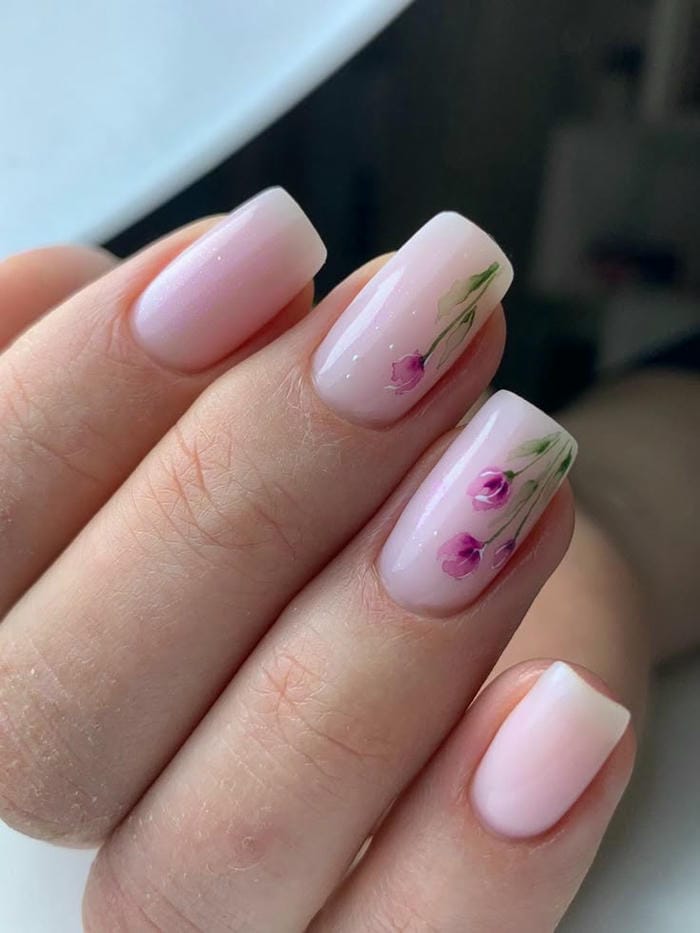 nail vẽ hoa đáng yêu