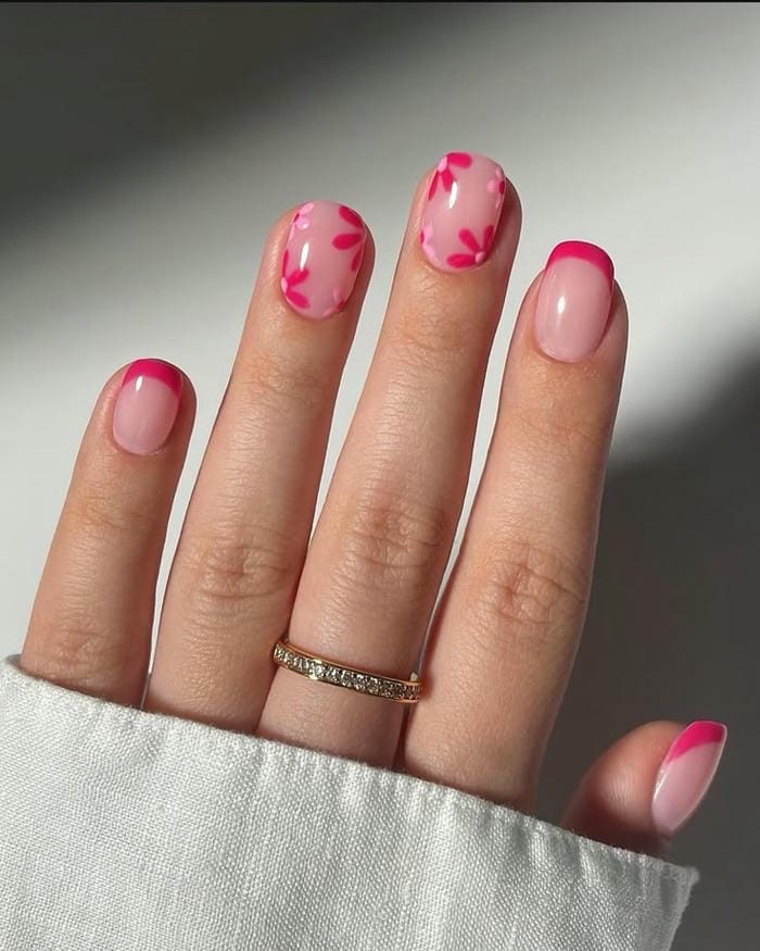 nail vẽ hoa siêu đẹp