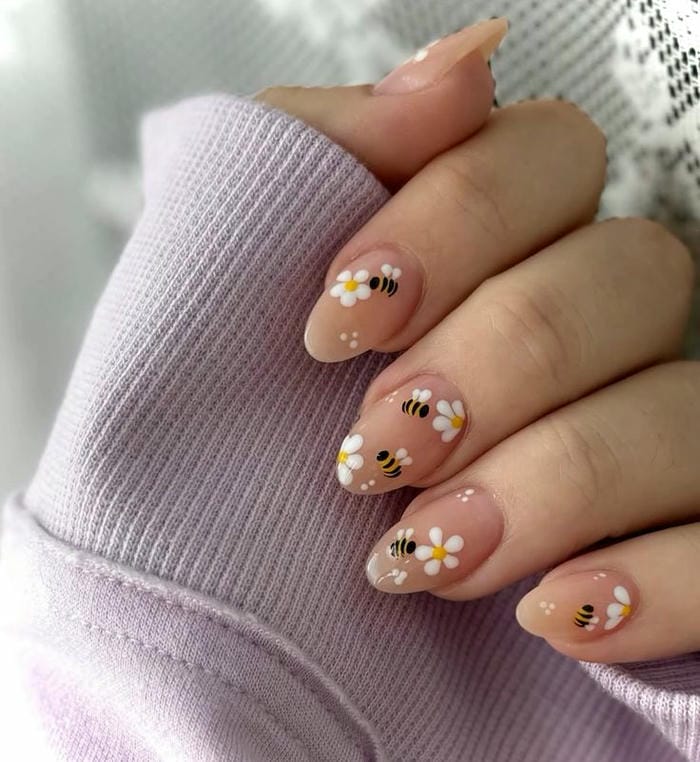 nail vẽ hoa siêu xinh