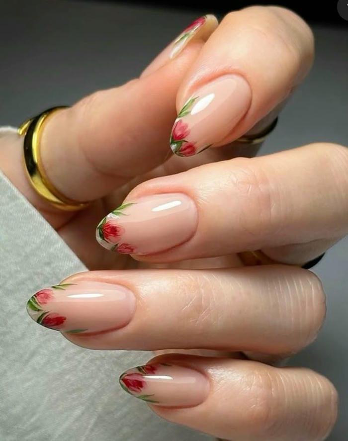 nail vẽ hoa xinh