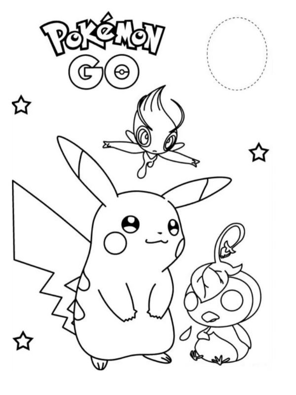 tô màu pikachu cute trong tư thế vui nhộn