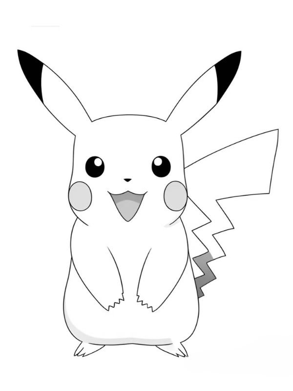 tô màu pikachu cute với đôi mắt long lanh