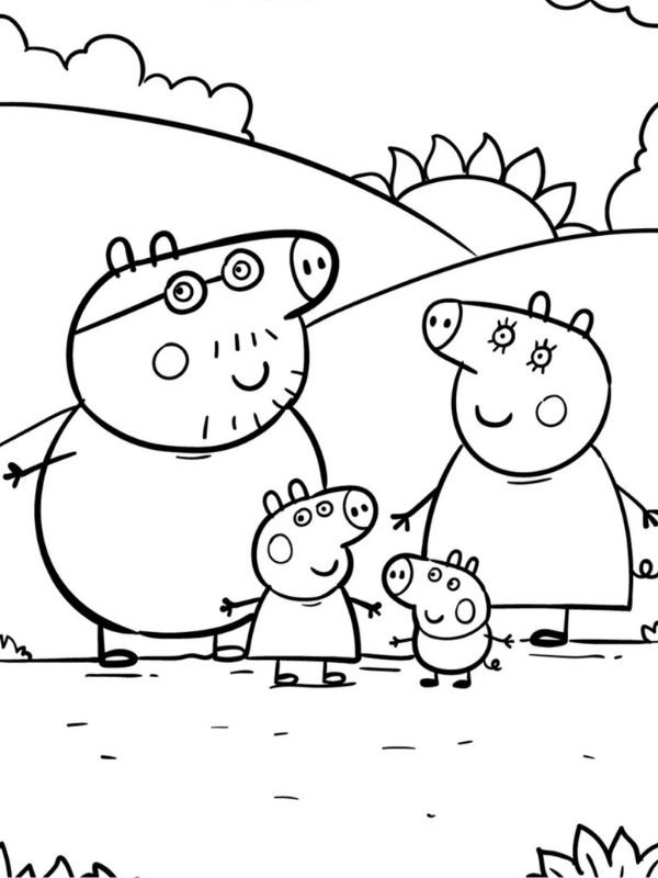 trang tô màu heo peppa miễn phí