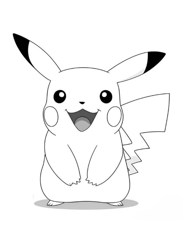 trang tô màu pikachu cute miễn phí