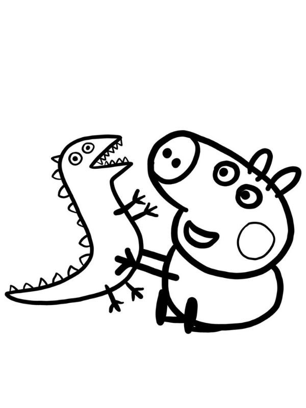 tranh đen trắng heo peppa để bé tô màu