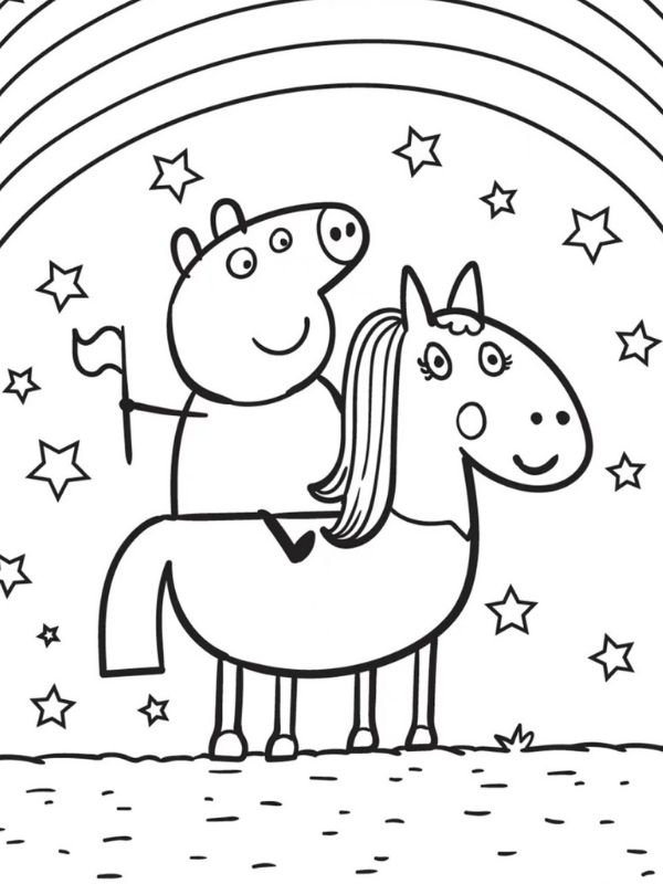 tranh heo peppa tập tô cho bé