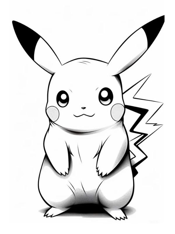 tranh pikachu cute đẹp cho bé tập tô