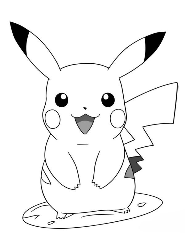 tranh tập tô hình pikachu cute cho trẻ em