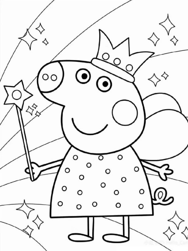 tranh tô màu heo peppa đẹp