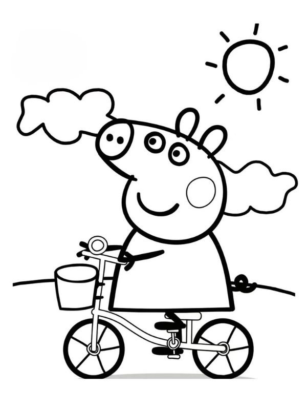 tranh tô màu heo peppa sinh động nhất