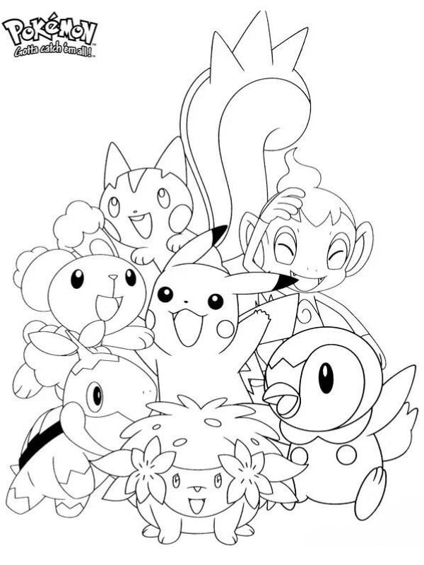 tranh tô màu pikachu cute đáng yêu