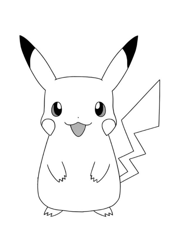 tranh tô màu pikachu cute đẹp