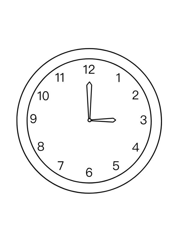 tranh vẽ đồng hồ đen trắng để tô màu