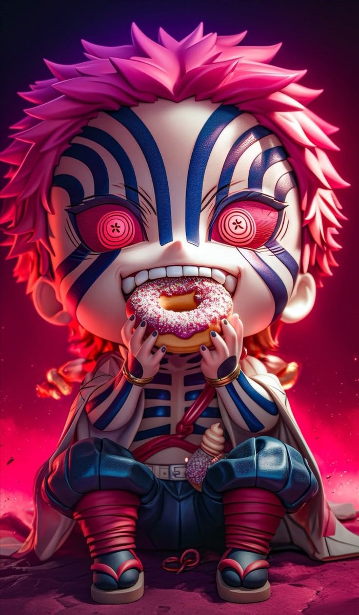 Thanh Gươm Diệt Quỷ chibi ăn bánh