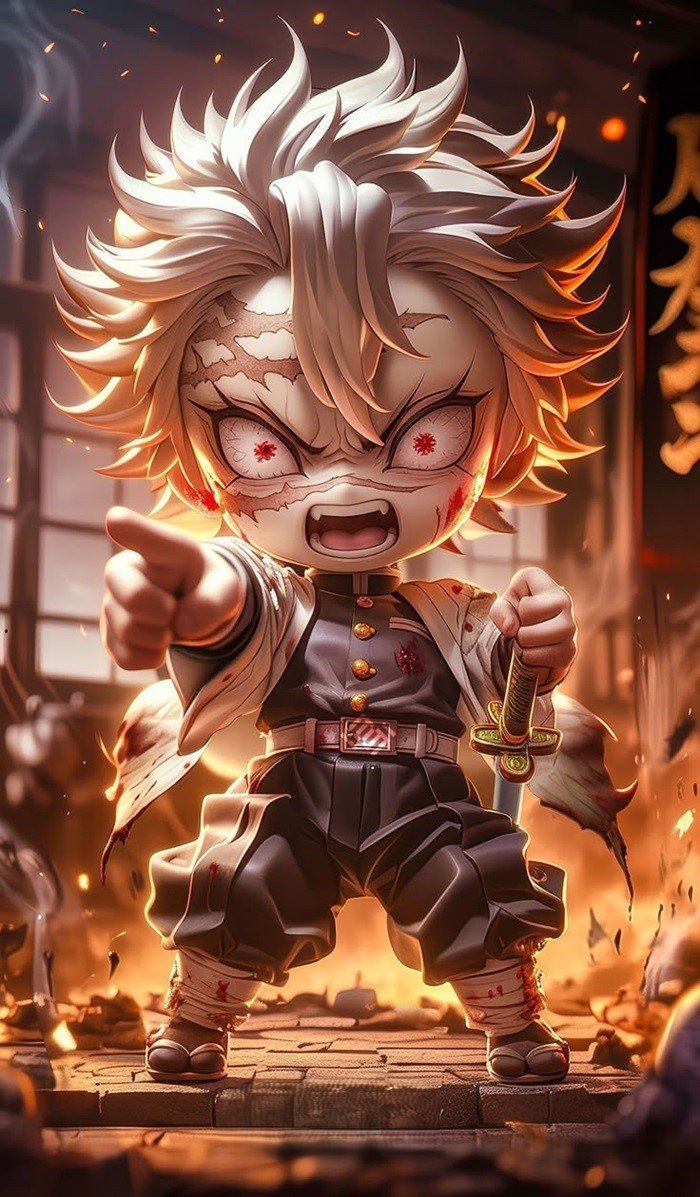Thanh Gươm Diệt Quỷ chibi sanemi