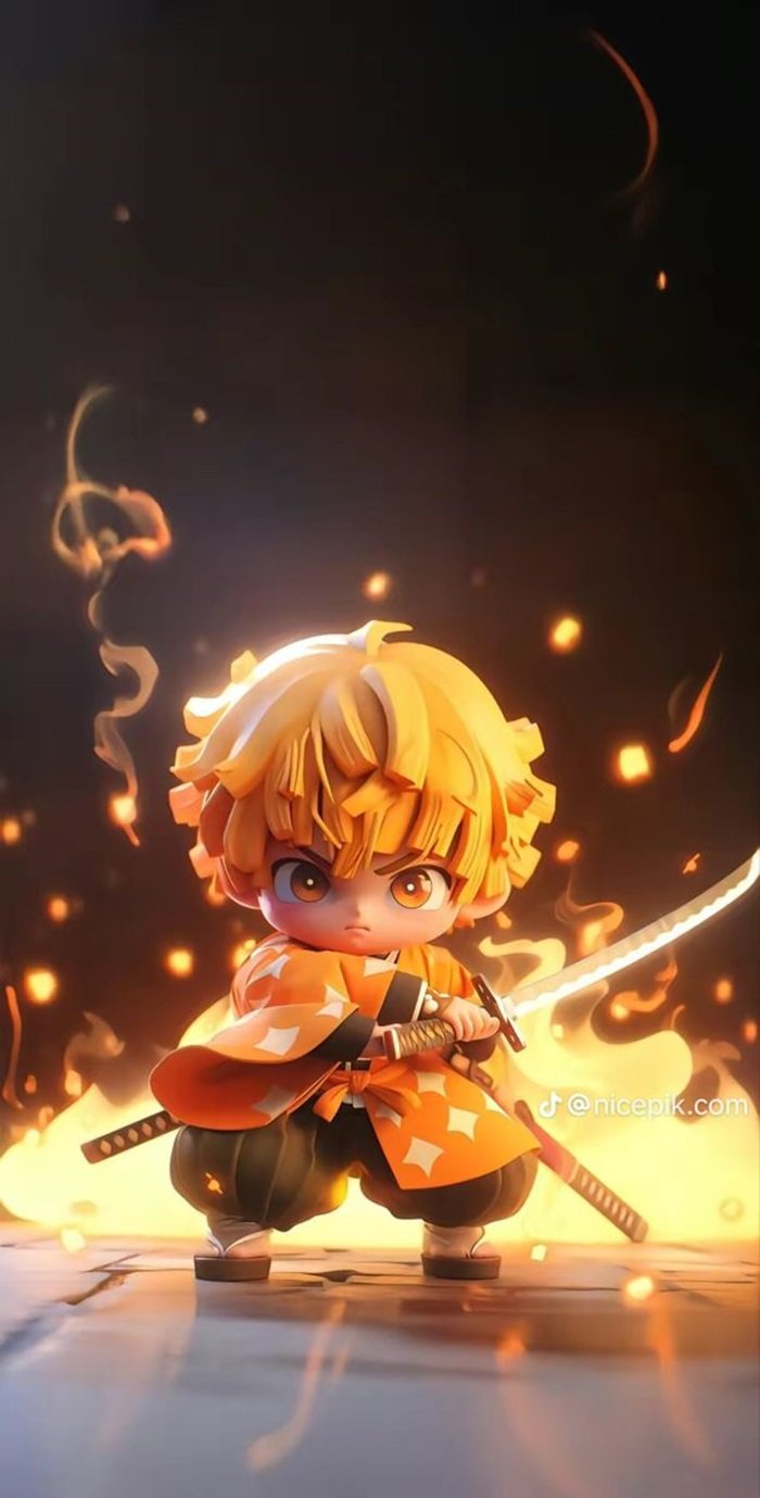 Thanh Gươm Diệt Quỷ chibi zenitstu đáng yêu
