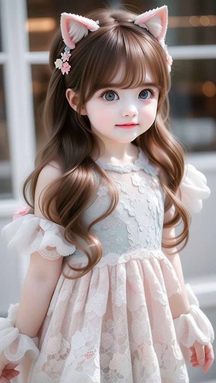 ảnh bé gái chibi đeo tai mèo