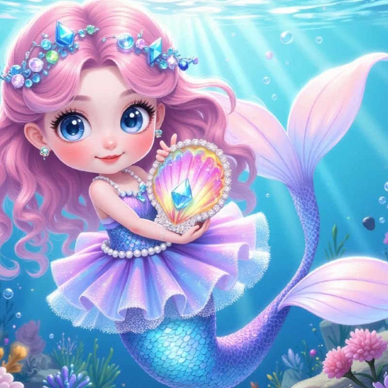 ảnh chibi nàng tiên cá 3d