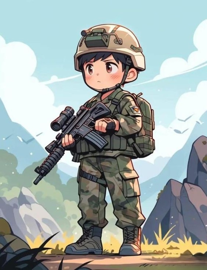 ảnh chú bộ đội chibi cực dễ thương