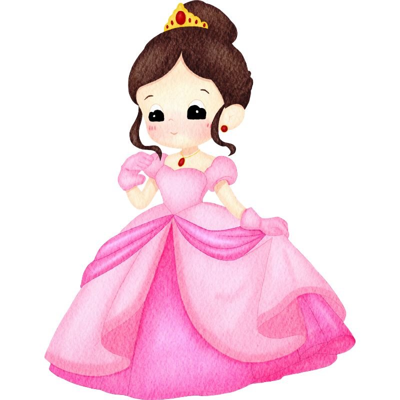 ảnh công chúa chibi mặc váy hồng