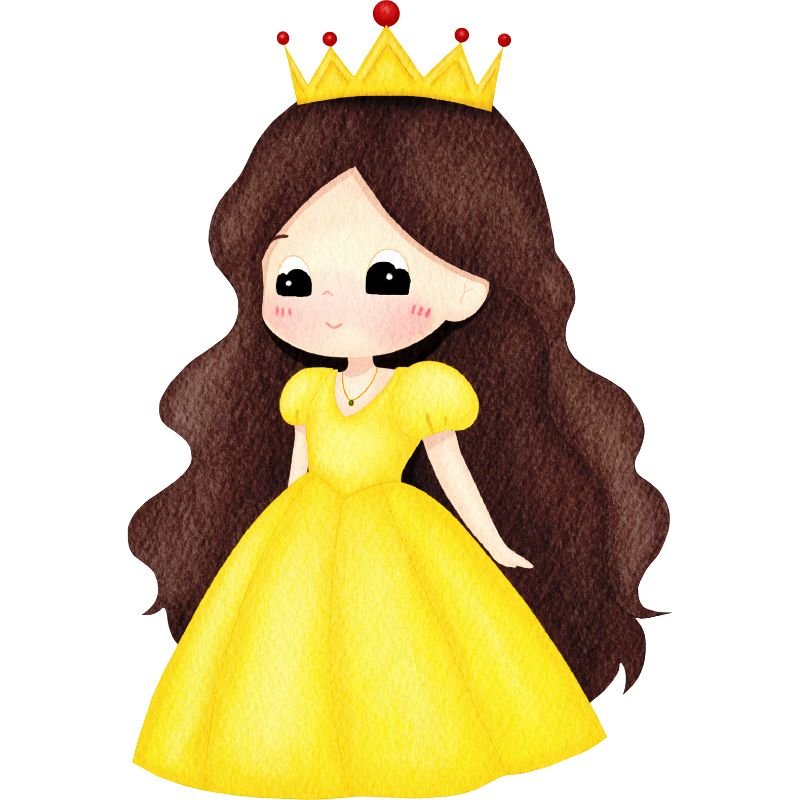 ảnh công chúa chibi mặc váy vàng