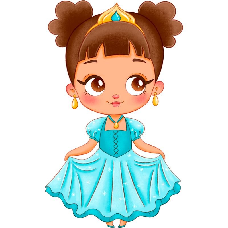 ảnh công chúa chibi mặc váy xanh