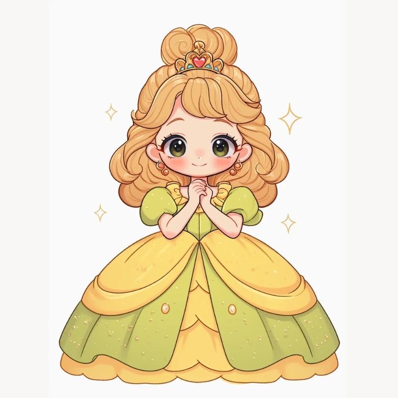 ảnh công chúa chibi tóc mây