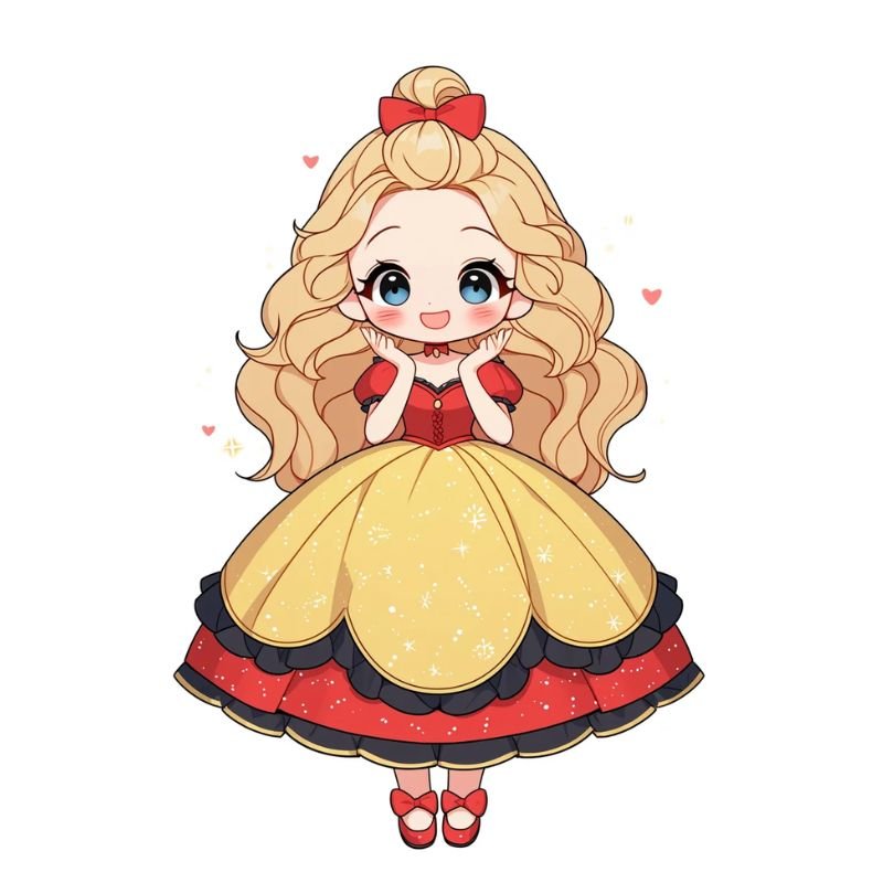 ảnh công chúa chibi tóc vàng