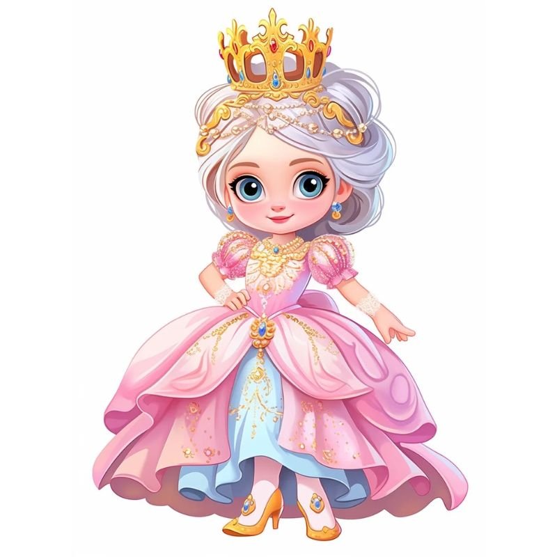 ảnh công chúa đội vượng miện chibi