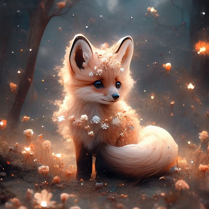 ảnh hồ ly chibi siêu đáng yêu