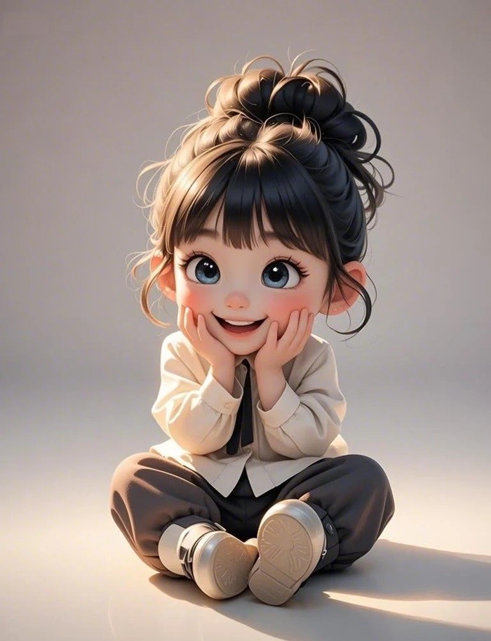ảnh học sinh chibi búi tóc