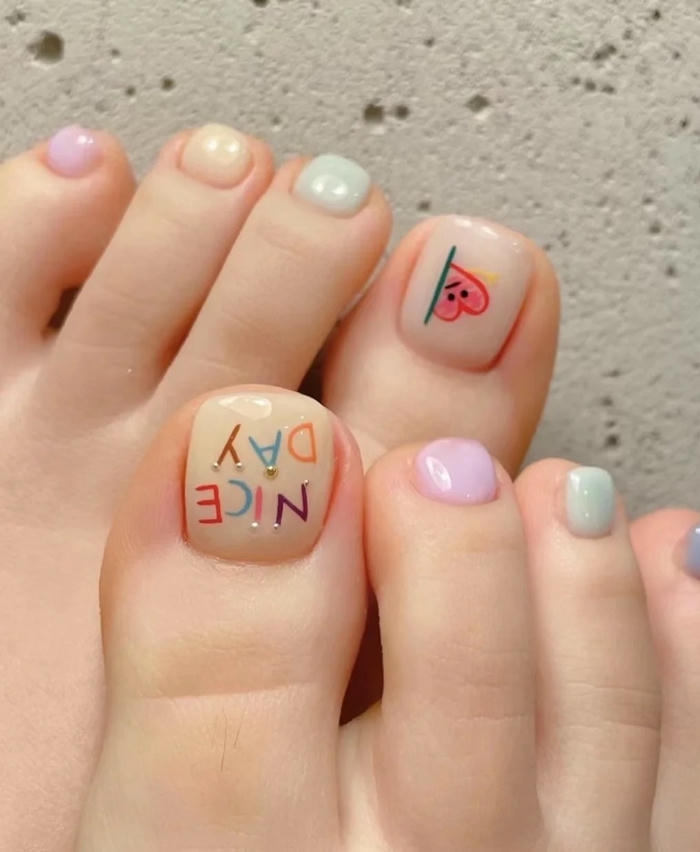 ảnh nail chân hàn quốc cho giơi strer