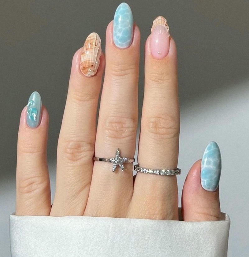 ảnh nail móng nhọn tròn