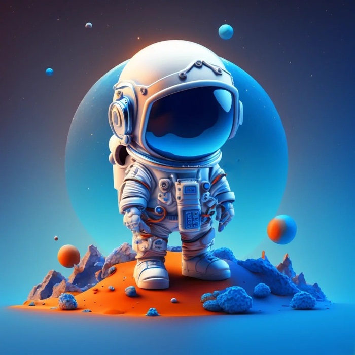 ảnh phi hành gia chibi 3D