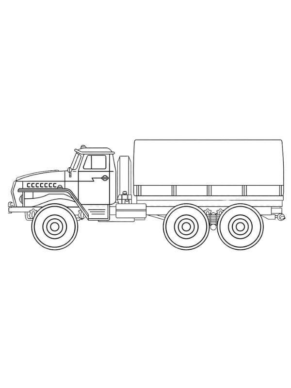 bản vẽ xe container đen trắng để tô màu