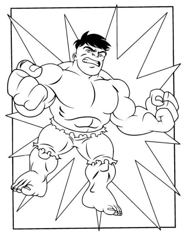 bức tranh siêu nhân hulk cho bé tập tô