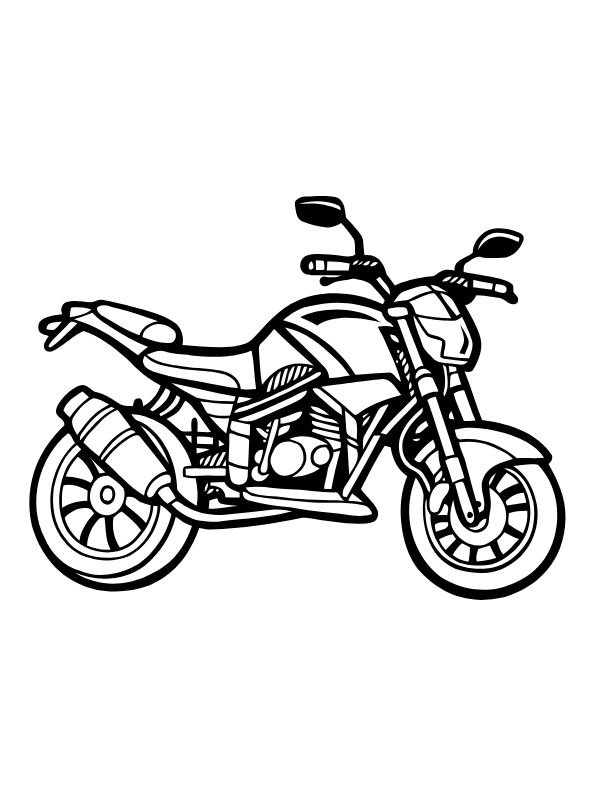 bức tranh tô màu xe máy dễ thương