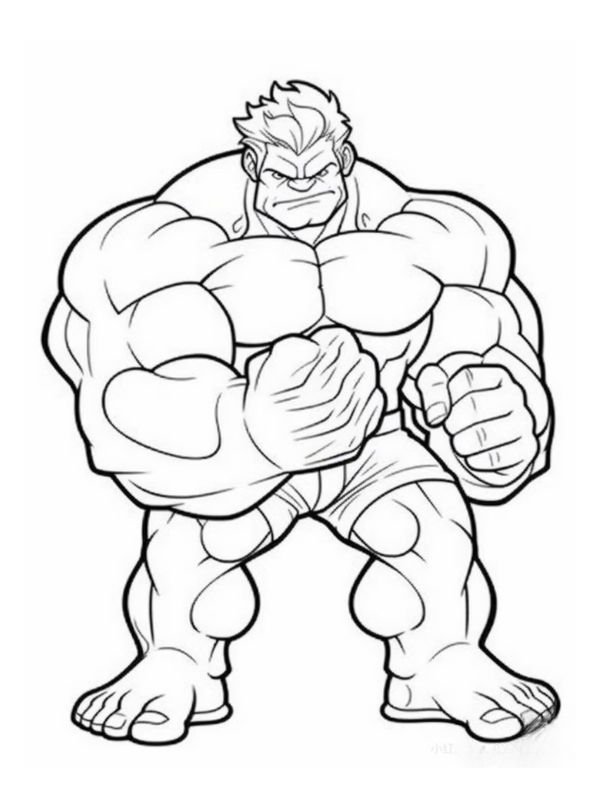 bức tranh vẽ siêu nhân hulk cho bé tô màu