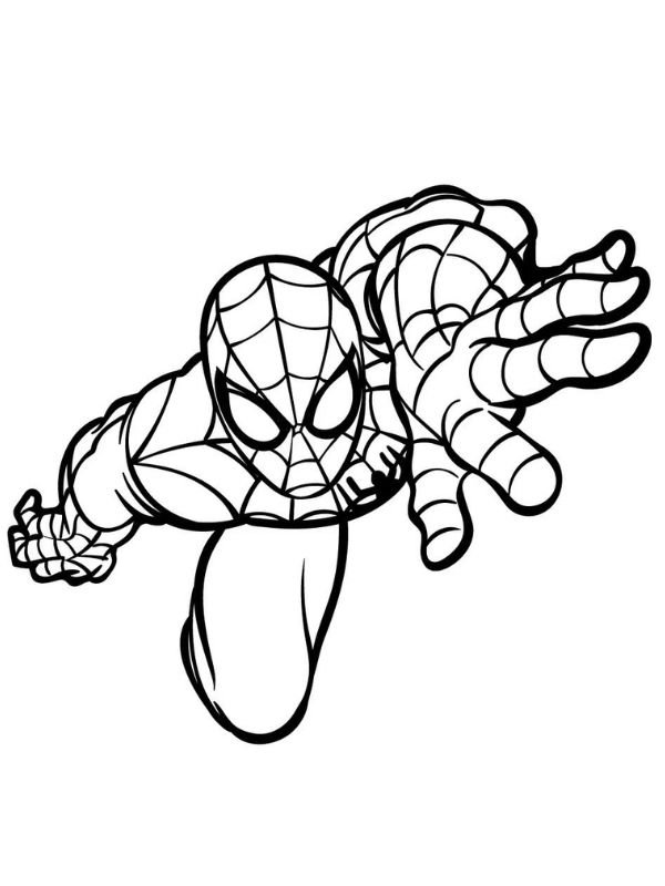 bức tranh vẽ spider man cho bé tô màu
